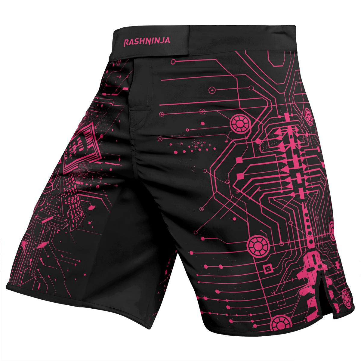 Rashninja Cyber Neon Matrix Men's Fight Shorts