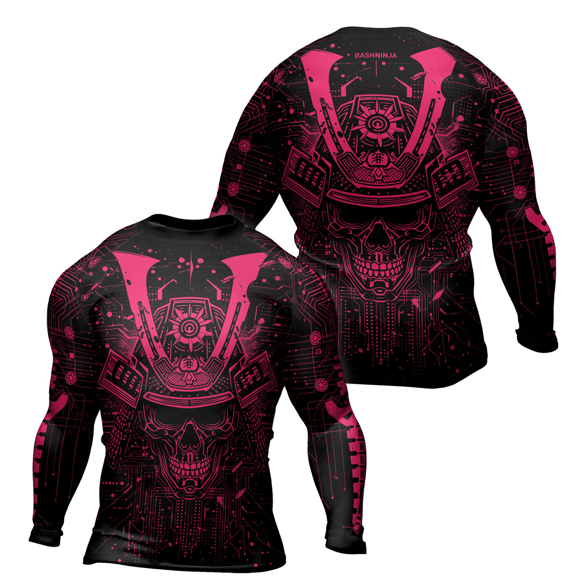 Rashninja Cyber Neon Matrix Men's Long Sleeve Rash Guard