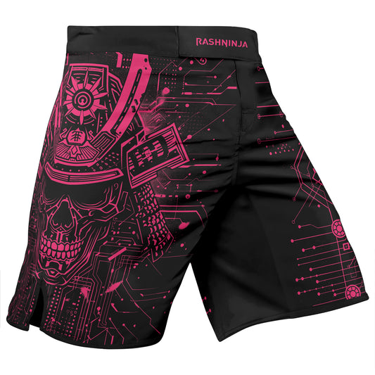 Rashninja Cyber Neon Matrix Men's Fight Shorts