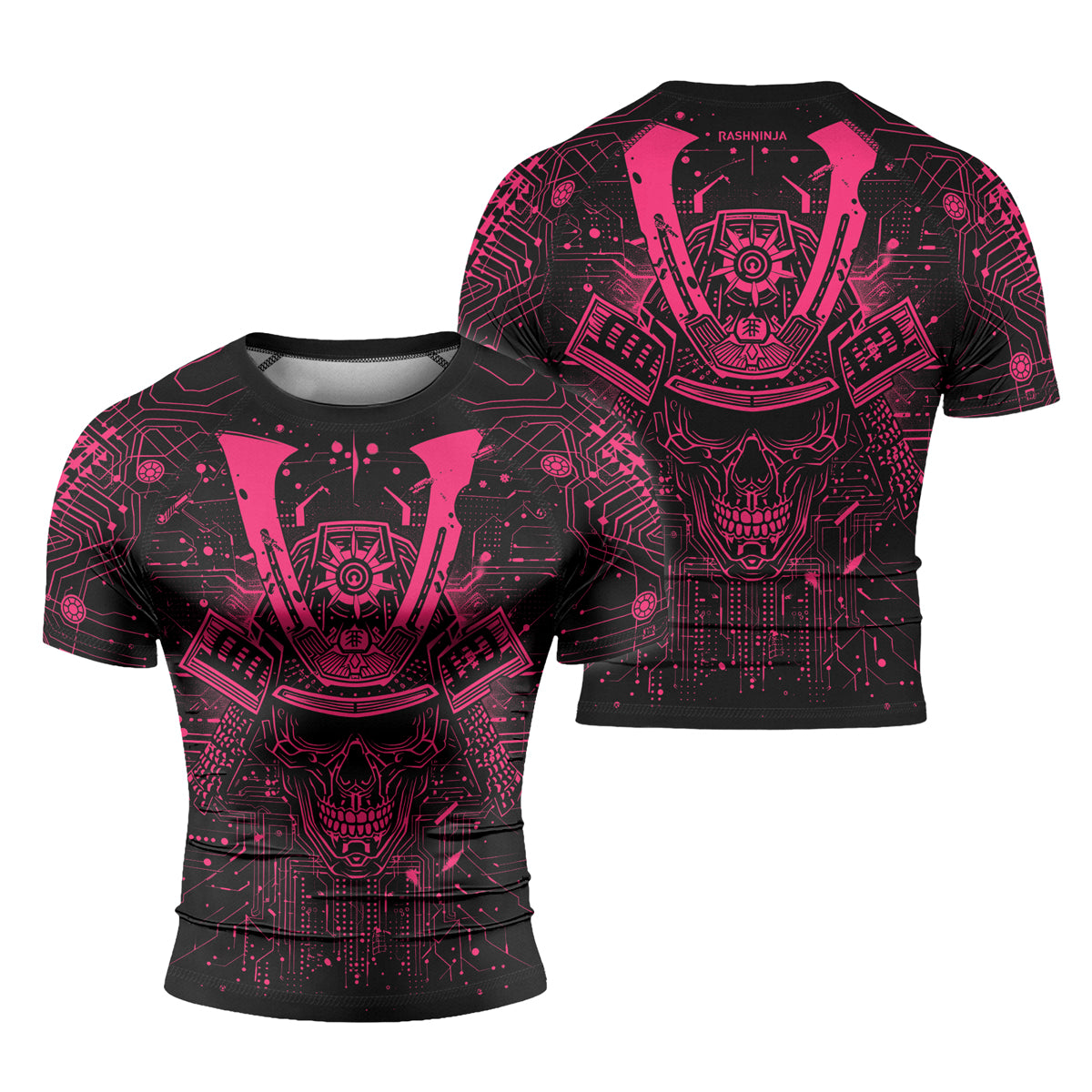 Rashninja Cyber Neon Matrix Men's Short Sleeve Rash Guard