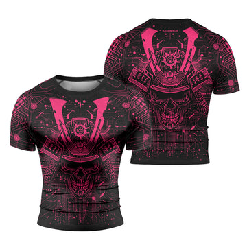 Rashninja Cyber Neon Matrix Men's Short Sleeve Rash Guard