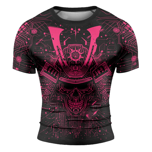 Rashninja Cyber Neon Matrix Men's Short Sleeve Rash Guard
