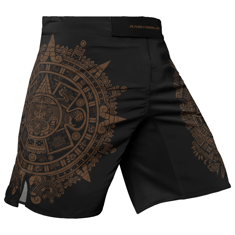 Rashninja Aztec Sun Stone Ranked Men's Fight Shorts