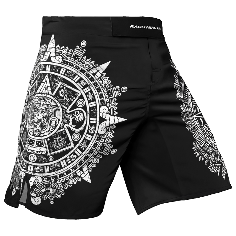 Rashninja Aztec Sun Stone Ranked Men's Fight Shorts