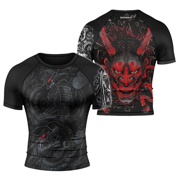 Rashninja Dragon Samurai Oni Men's Short Sleeve Rash Guard | Fightwear