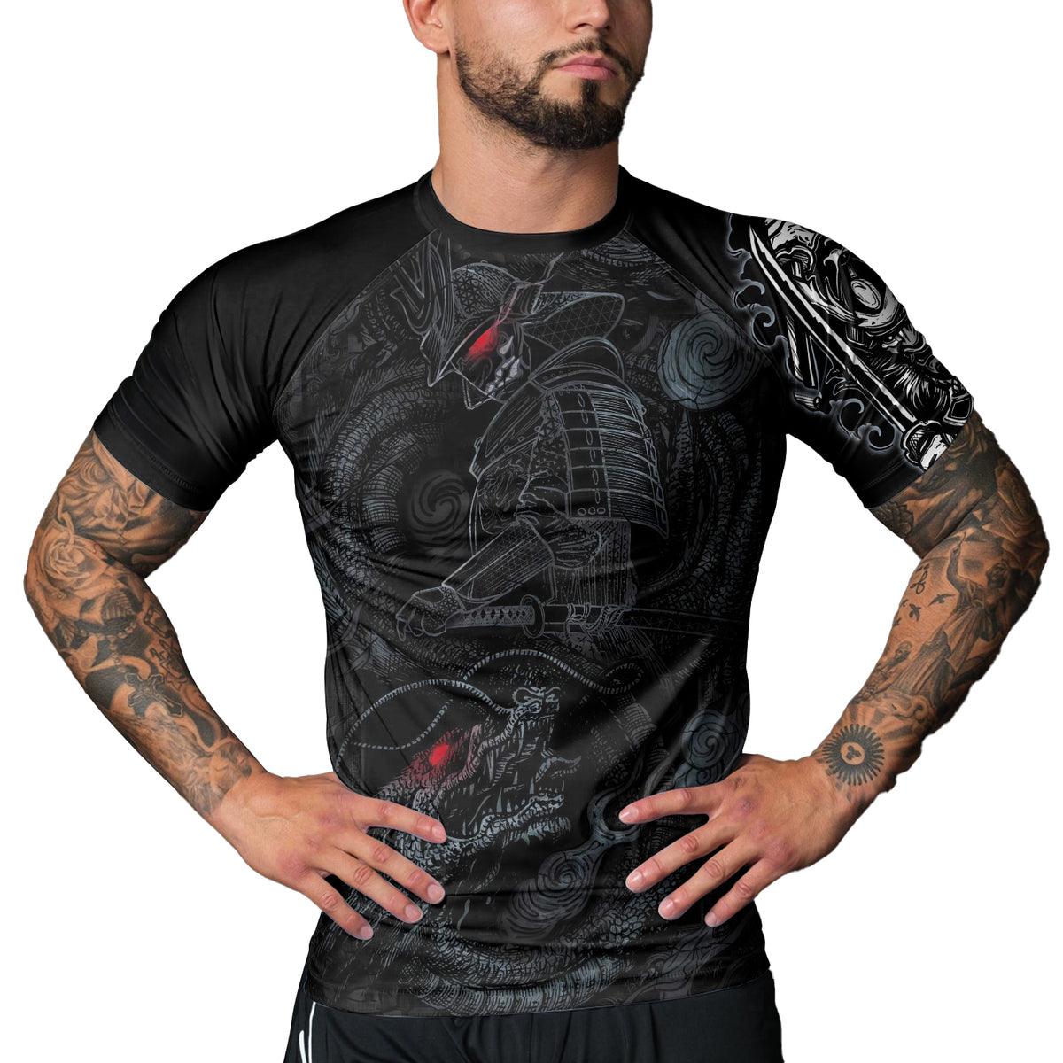 Rashninja Dragon Samurai Oni Men's Short Sleeve Rash Guard | Fightwear