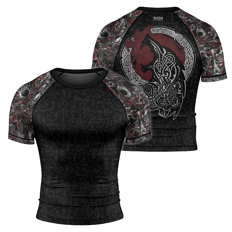 Rashninja Howling Wolf Men's Short Sleeve Rash Guard | Fightwear