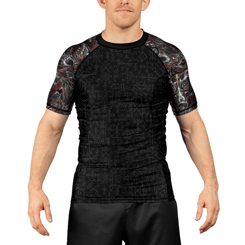 Rashninja Howling Wolf Men's Short Sleeve Rash Guard | Fightwear