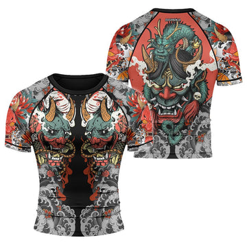 Rashninja Oni Demon Men's Short Sleeve Rash Guard - Rashninja LLC