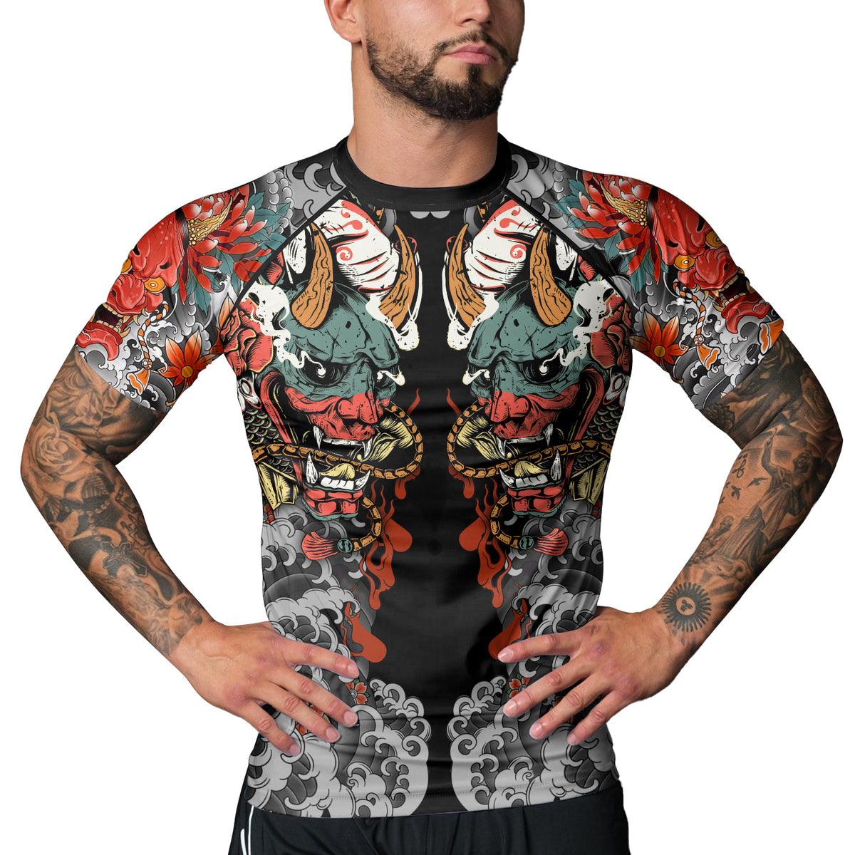 Rashninja Oni Demon Men's Short Sleeve Rash Guard - Rashninja LLC