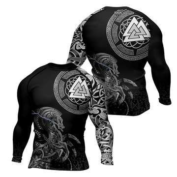 Rashninja Sleipnir Odin Horse Men's Long Sleeve Rash Guard - Rashninja LLC