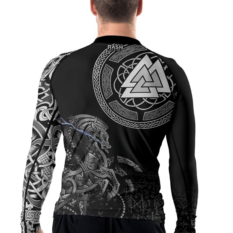 Rashninja Sleipnir Odin Horse Men's Long Sleeve Rash Guard - Rashninja LLC