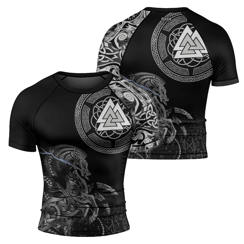 Rashninja Sleipnir Odin Horse Men's Short Sleeve Rash Guard - Rashninja LLC