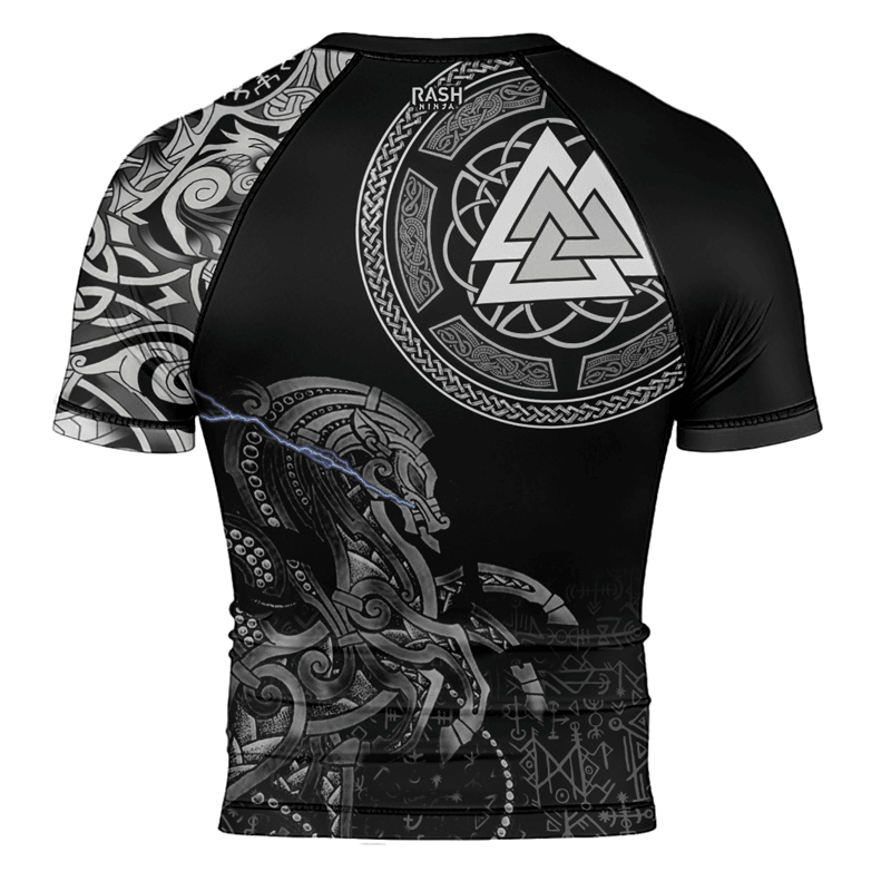 Rashninja Sleipnir Odin Horse Men's Short Sleeve Rash Guard - Rashninja LLC