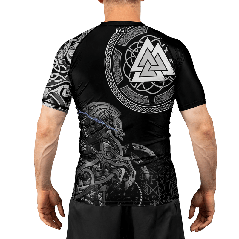 Rashninja Sleipnir Odin Horse Men's Short Sleeve Rash Guard - Rashninja LLC