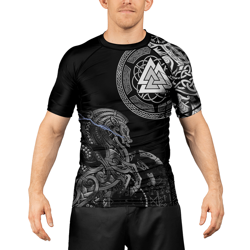 Rashninja Sleipnir Odin Horse Men's Short Sleeve Rash Guard - Rashninja LLC