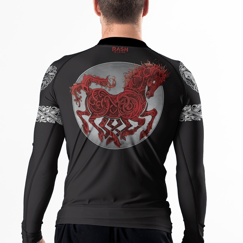 Rashninja Viking Horse Men's Long Sleeve Rash Guard | Fightwear