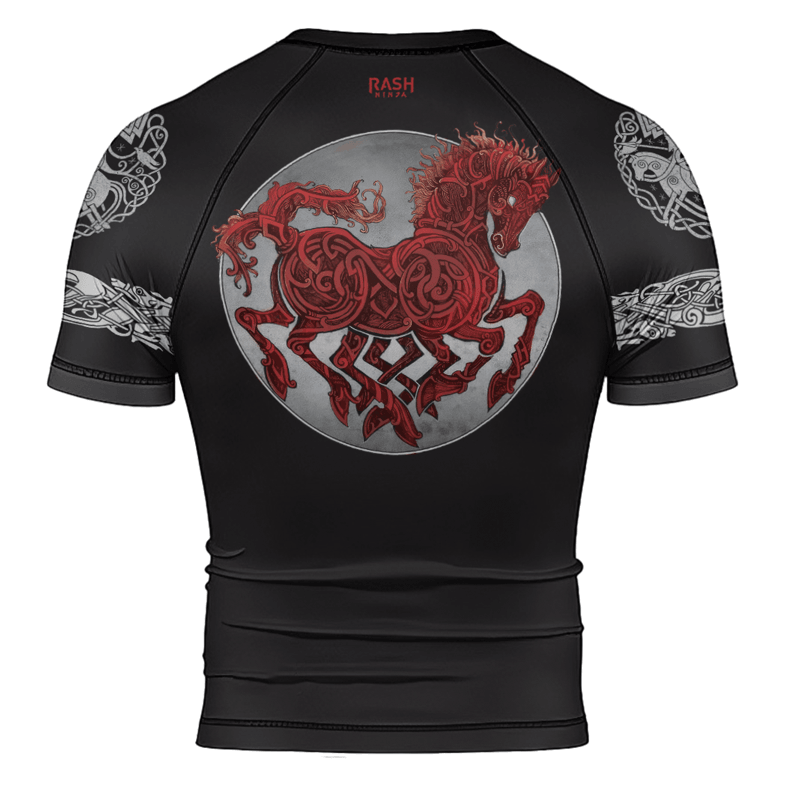 Rashninja Viking Horse Men's Short Sleeve Rash Guard | Fightwear