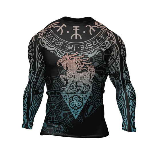 Rashninja Warrior Horse Men's Long Sleeve Rash Guard - Rashninja LLC