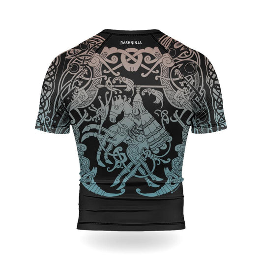 Rashninja Warrior Horse Men's Short Sleeve Rash Guard - Rashninja LLC