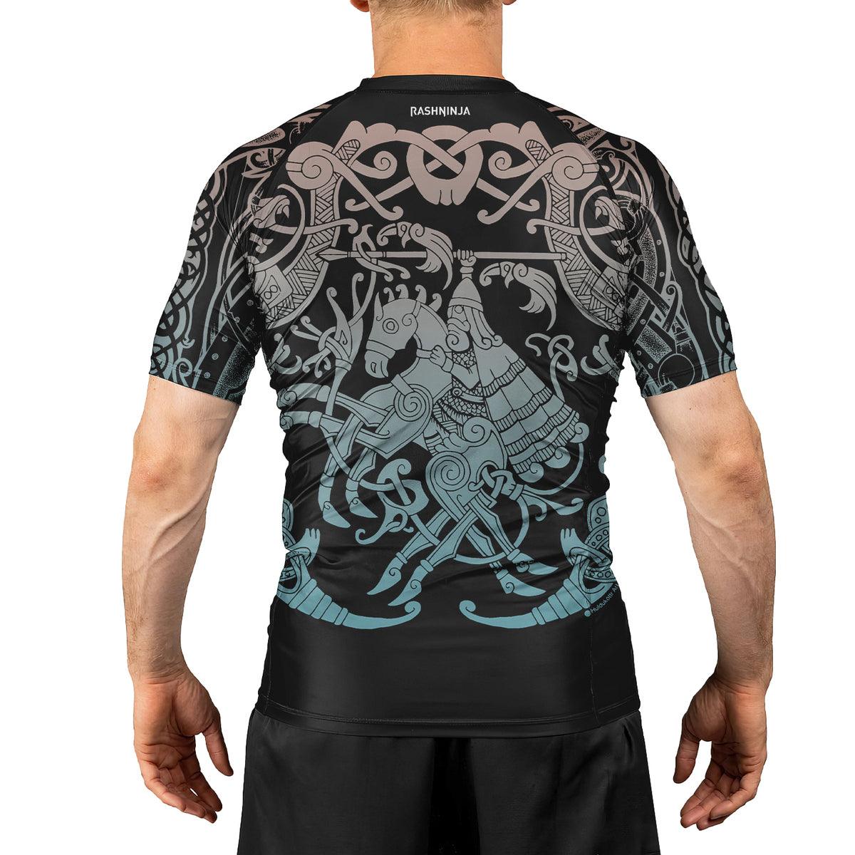 Rashninja Warrior Horse Men's Short Sleeve Rash Guard - Rashninja LLC