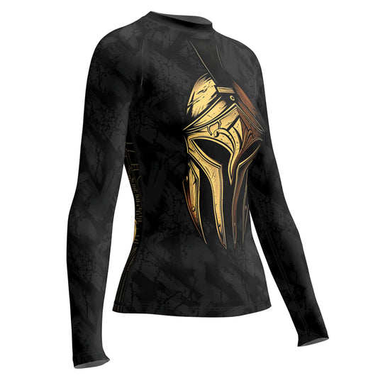 Rashninja Spartan Golden Helm Women's Long Sleeve Rash Guard