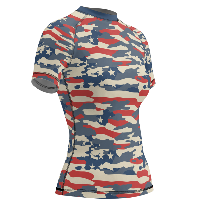 Rashninja American Camouflage Women's Short Sleeve Rash Guard