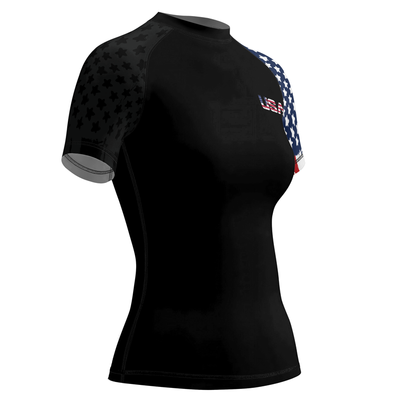 Rashninja American Flag Women's Short Sleeve Rash Guard