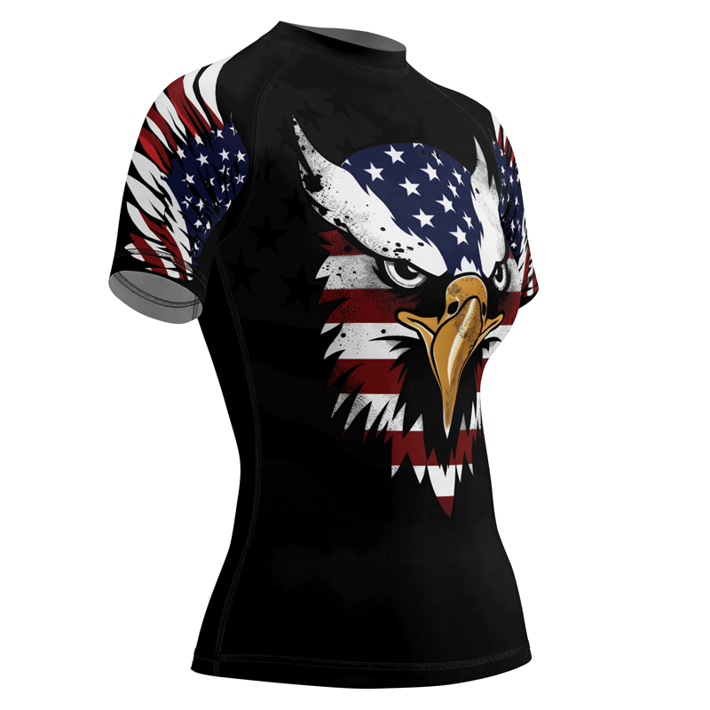 Rashninja American Eagle Head Women's Short Sleeve Rash Guard