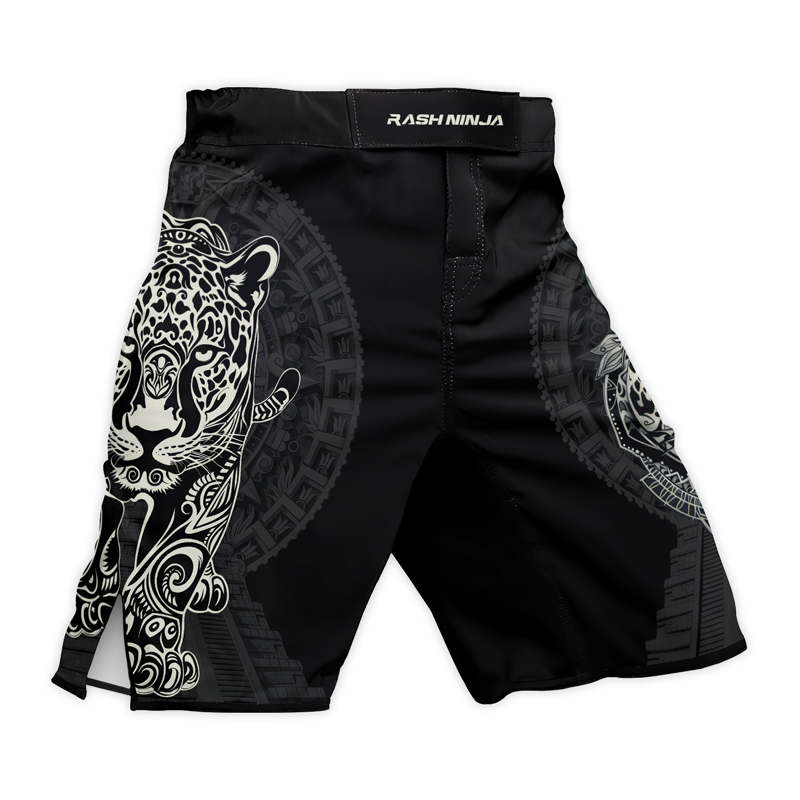 Rashninja Aztec Hunting Jaguar Men's Fight Shorts