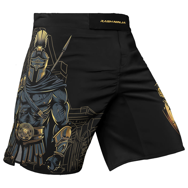 Rashninja Spartan Golden Helm Men's Fight Shorts