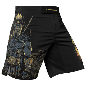 Rashninja Spartan Golden Helm Men's Fight Shorts