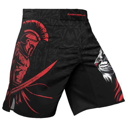 Rashninja Spartan Red Shield Men's Fight Shorts