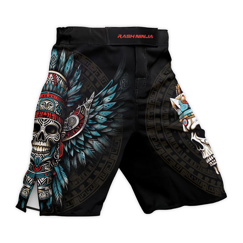 Rashninja Aztec High Chief Skull Men's Fight Shorts