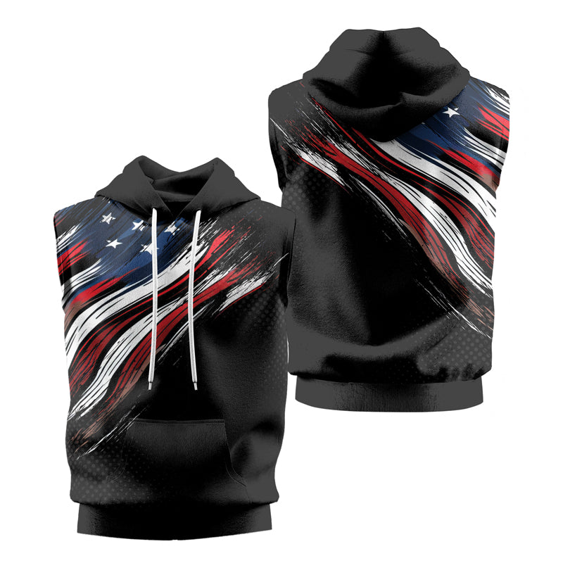 Rashninja Patriotic USA Flag Sleeveless Hoodie | MMA Sleeveless Hoodie