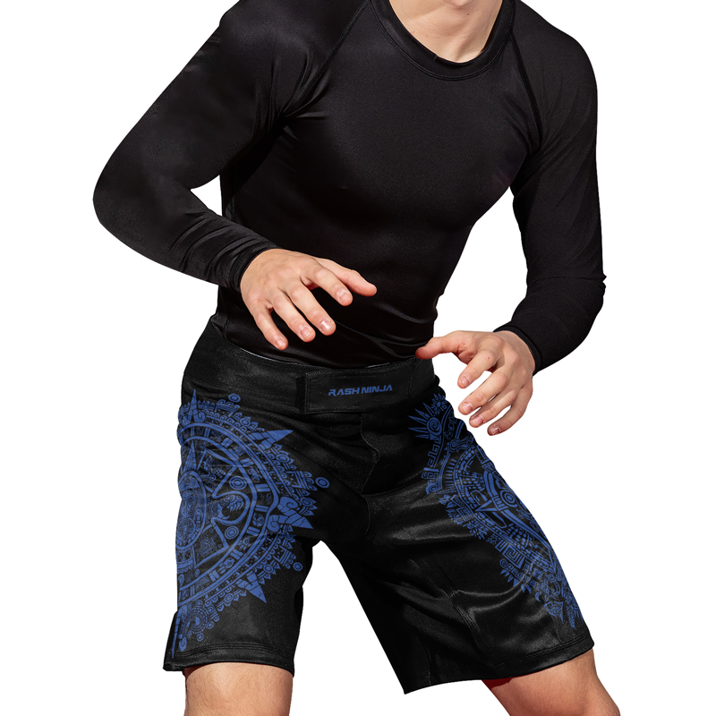 Rashninja Aztec Sun Stone Ranked Men's Fight Shorts