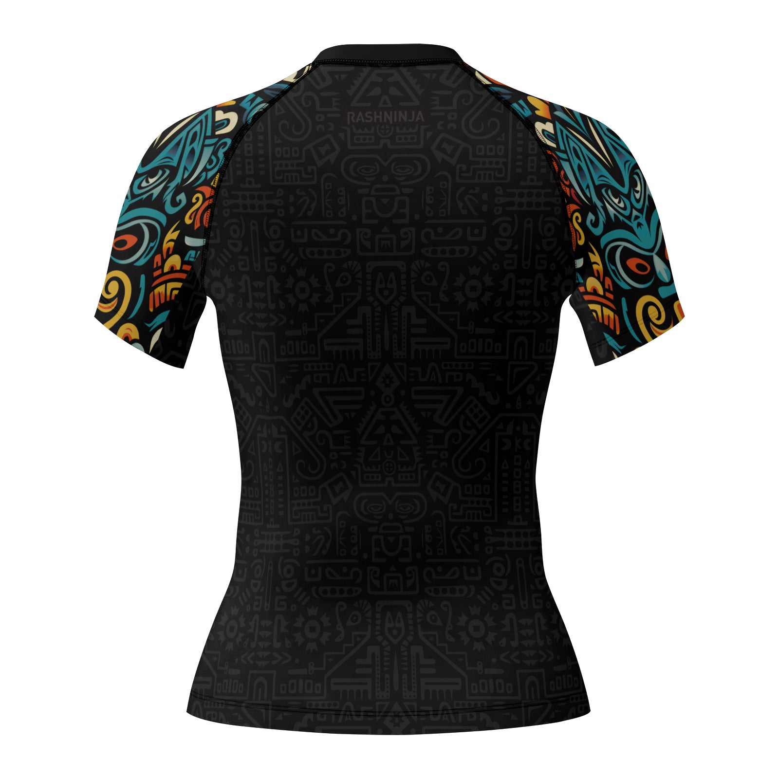 Rashninja Aztec Tribal Eagle Women's Short Sleeve Rash Guard