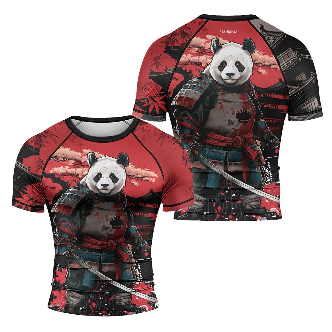 Rashninja Panda Samurai Legend Men's Short Sleeve Rash Guard