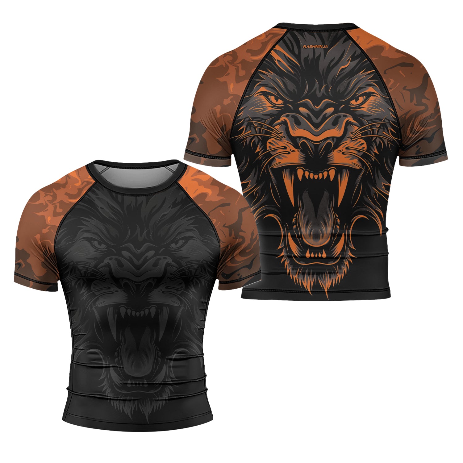 Rashninja Lion's Fury Men's Short Sleeve Rash Guard | Lion Fightwear