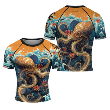 Rashninja Octopus Waves Men's Short Sleeve Rash Guard | Rash Guard