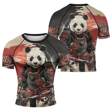 Rashninja Panda Samurai Warrior Men's Short Sleeve Rash Guard - Rashninja LLC
