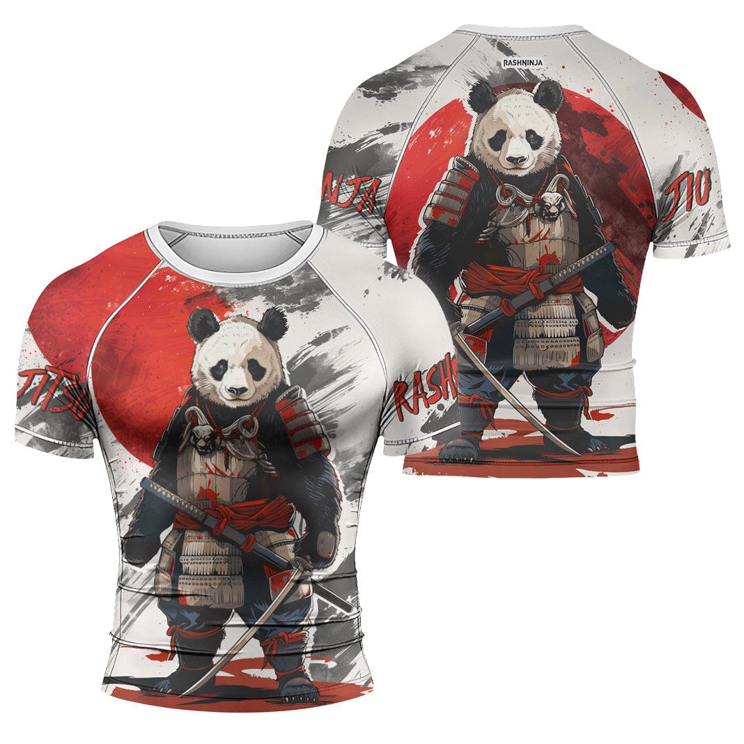 Rashninja Panda Samurai Armor Men's Short Sleeve Rash Guard