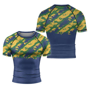 Rashninja Flag of Brazil’s Champions Men's Short Sleeve Rash Guard