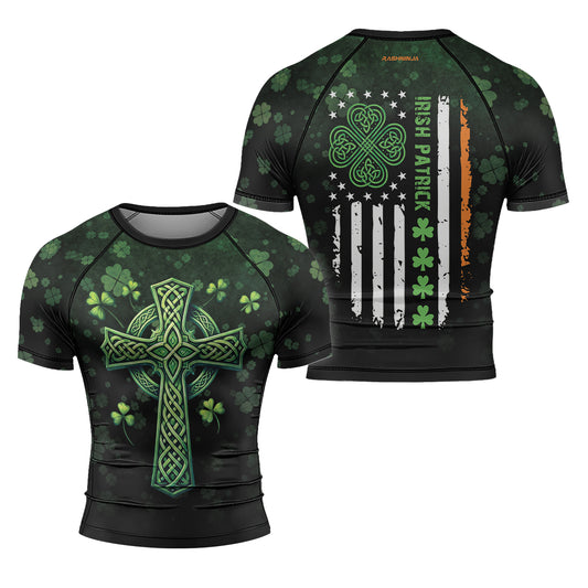 Rashninja Irish Patrick Men's Short Sleeve Rash Guard | Patrick Shirt