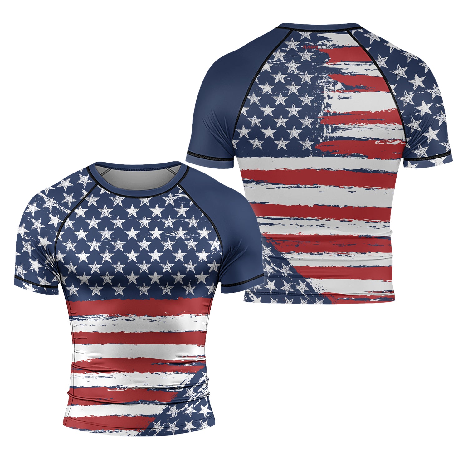 Rashninja Flag of the United States Men's Short Sleeve Rash Guard