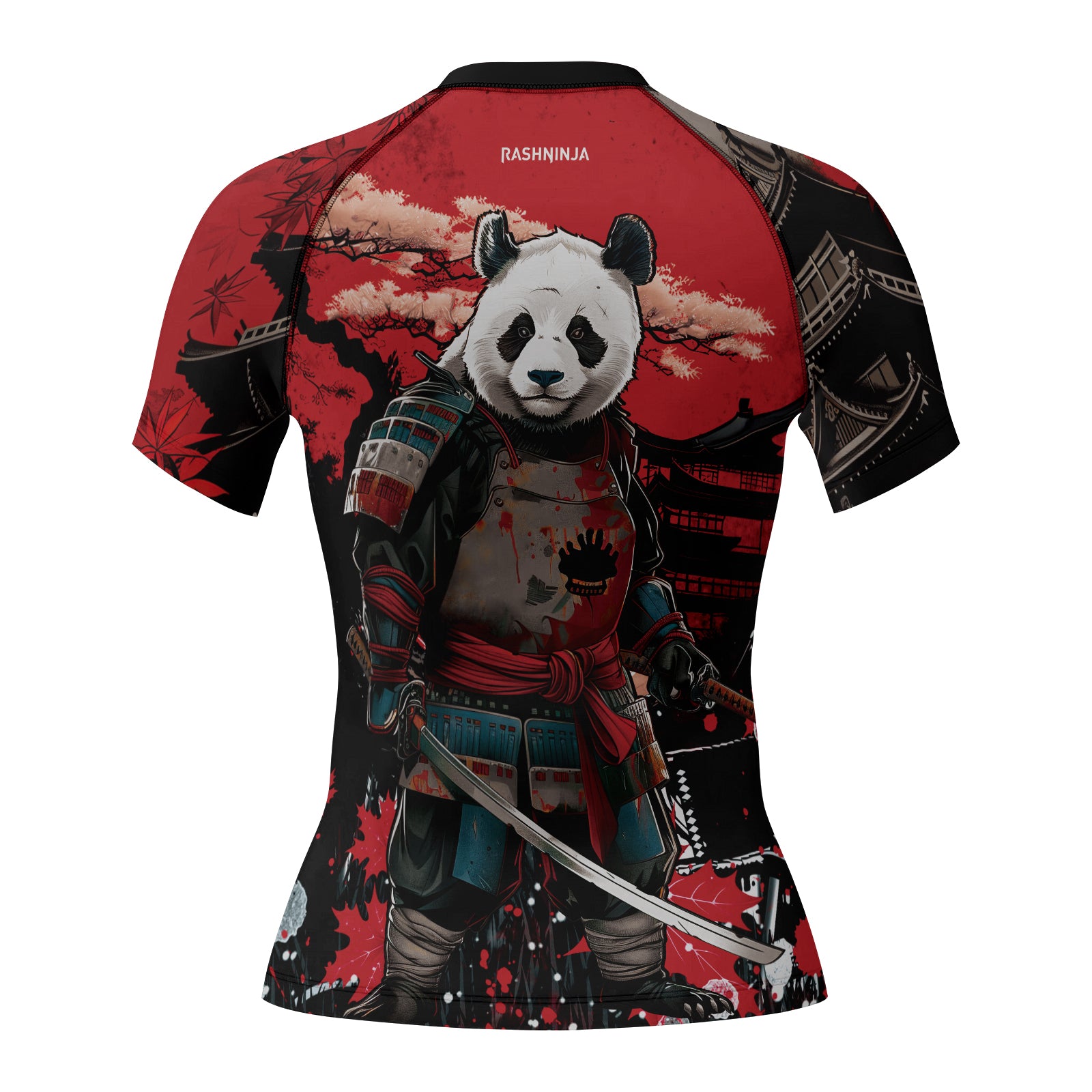 Rashninja Panda Samurai Legend Women's Short Sleeve Rash Guard