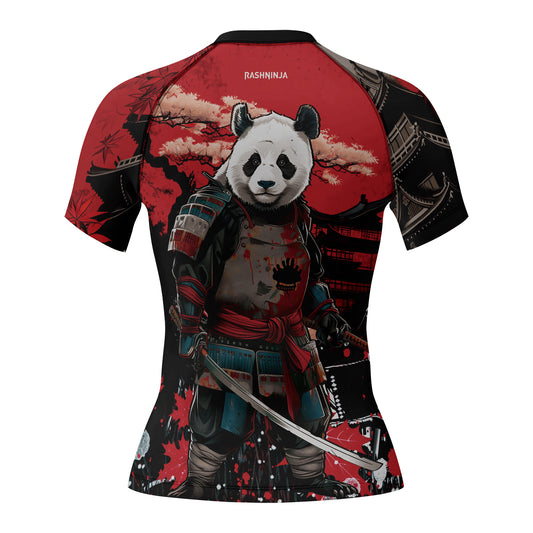 Rashninja Panda Samurai Legend Women's Short Sleeve Rash Guard