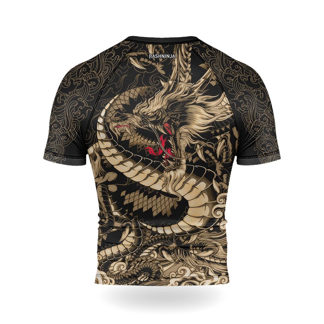 Rashninja Samurai vs Dragon Men's Short Sleeve Rash Guard - Rashninja LLC