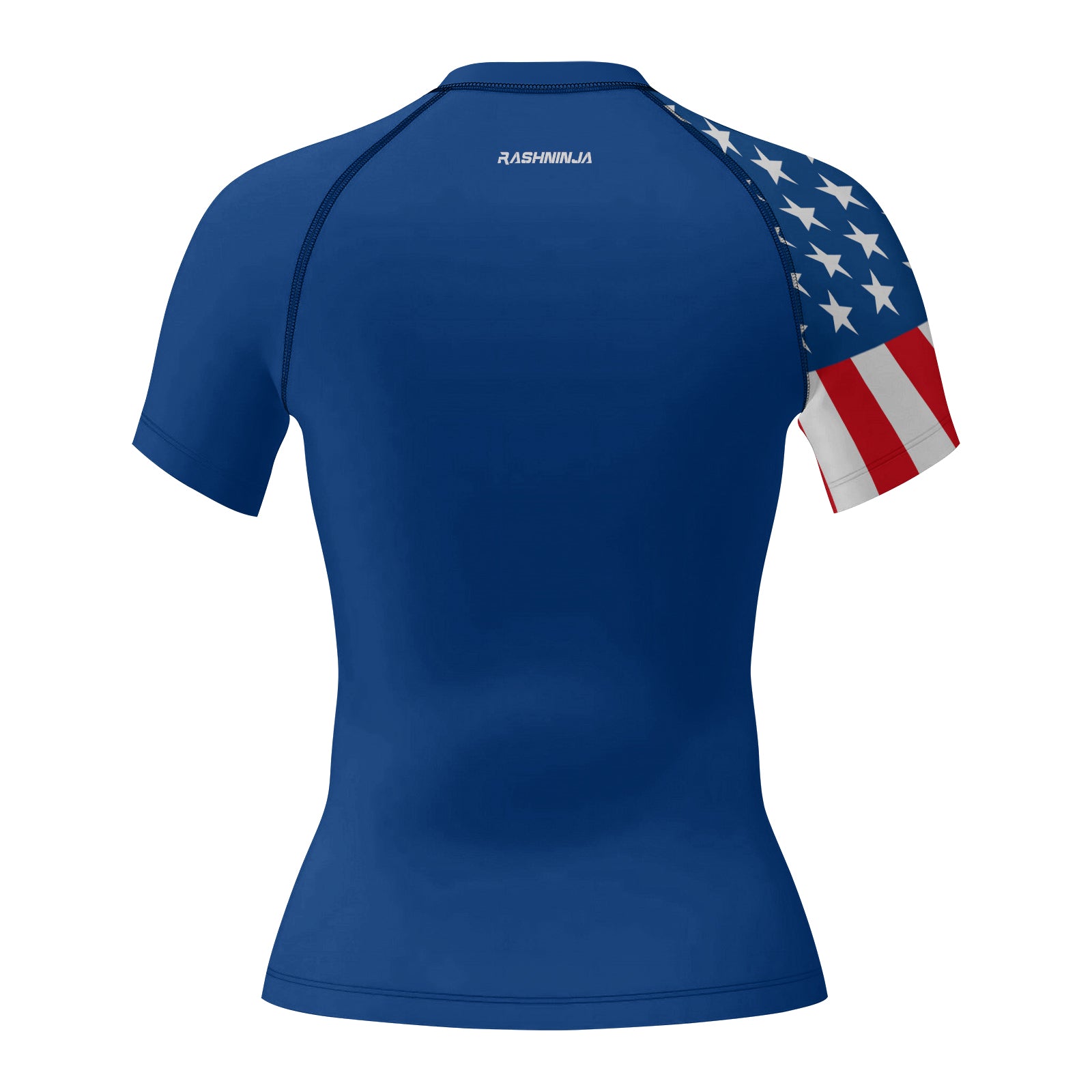 Rashninja USA Flag Patriotic Women's Short Sleeve Rash Guard