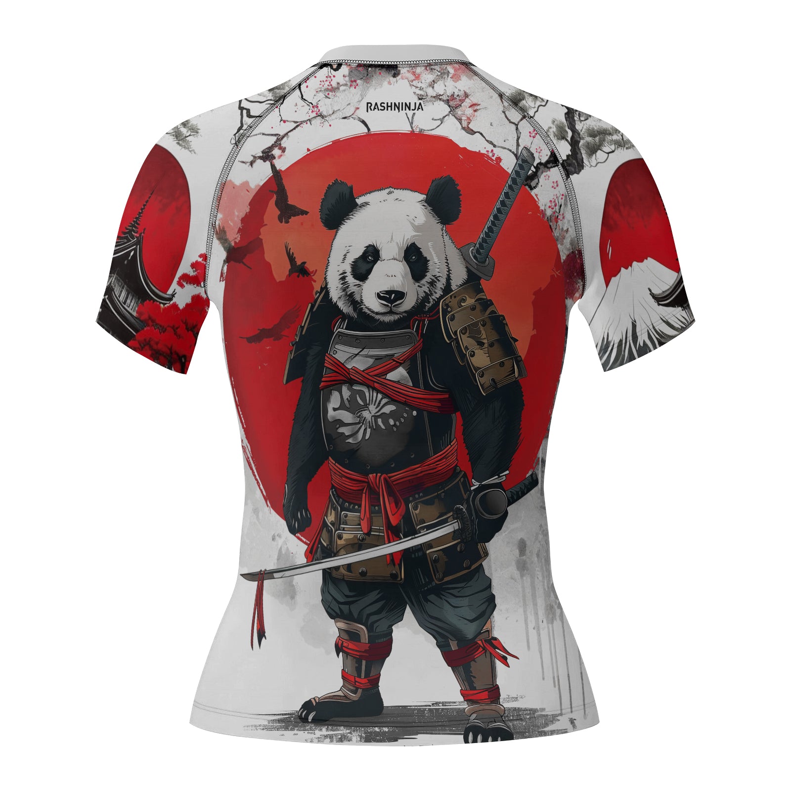 Rashninja Samurai Panda Warrior Women's Short Sleeve Rash Guard